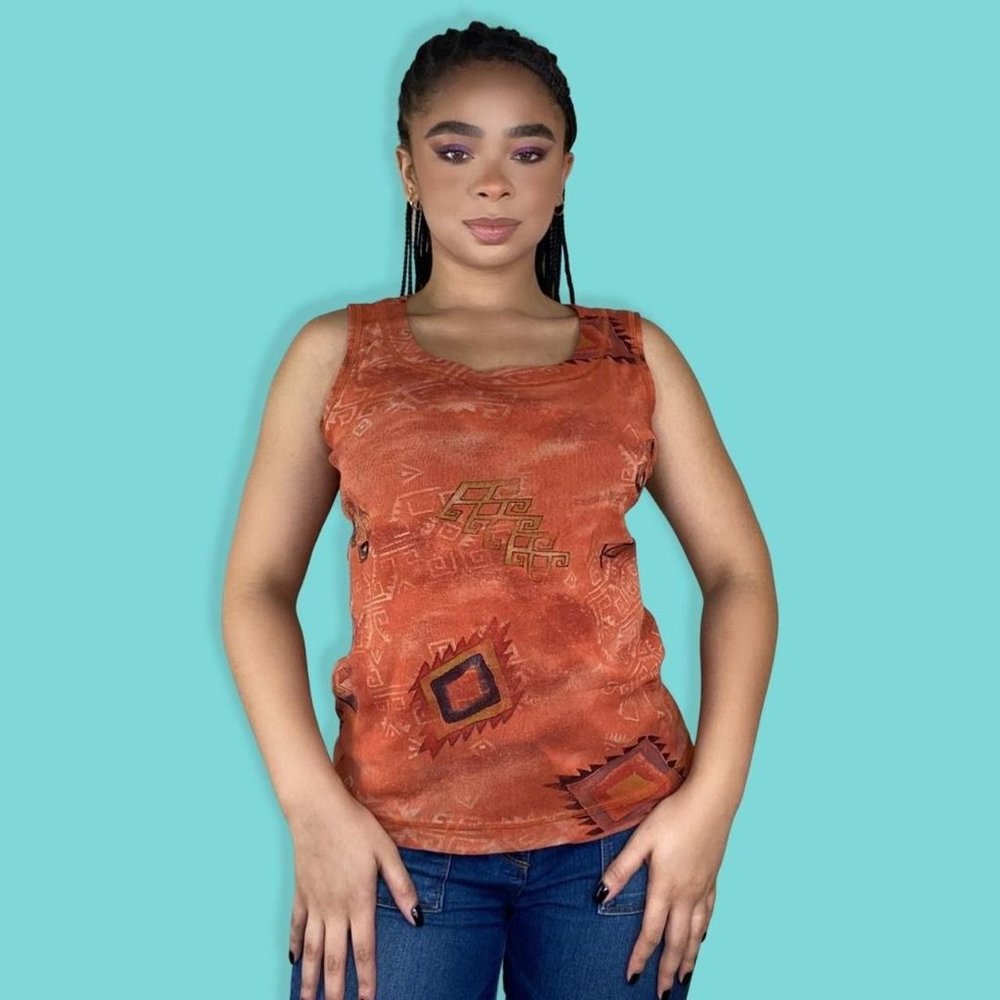 Vintage Aztec Sheer Tank Top